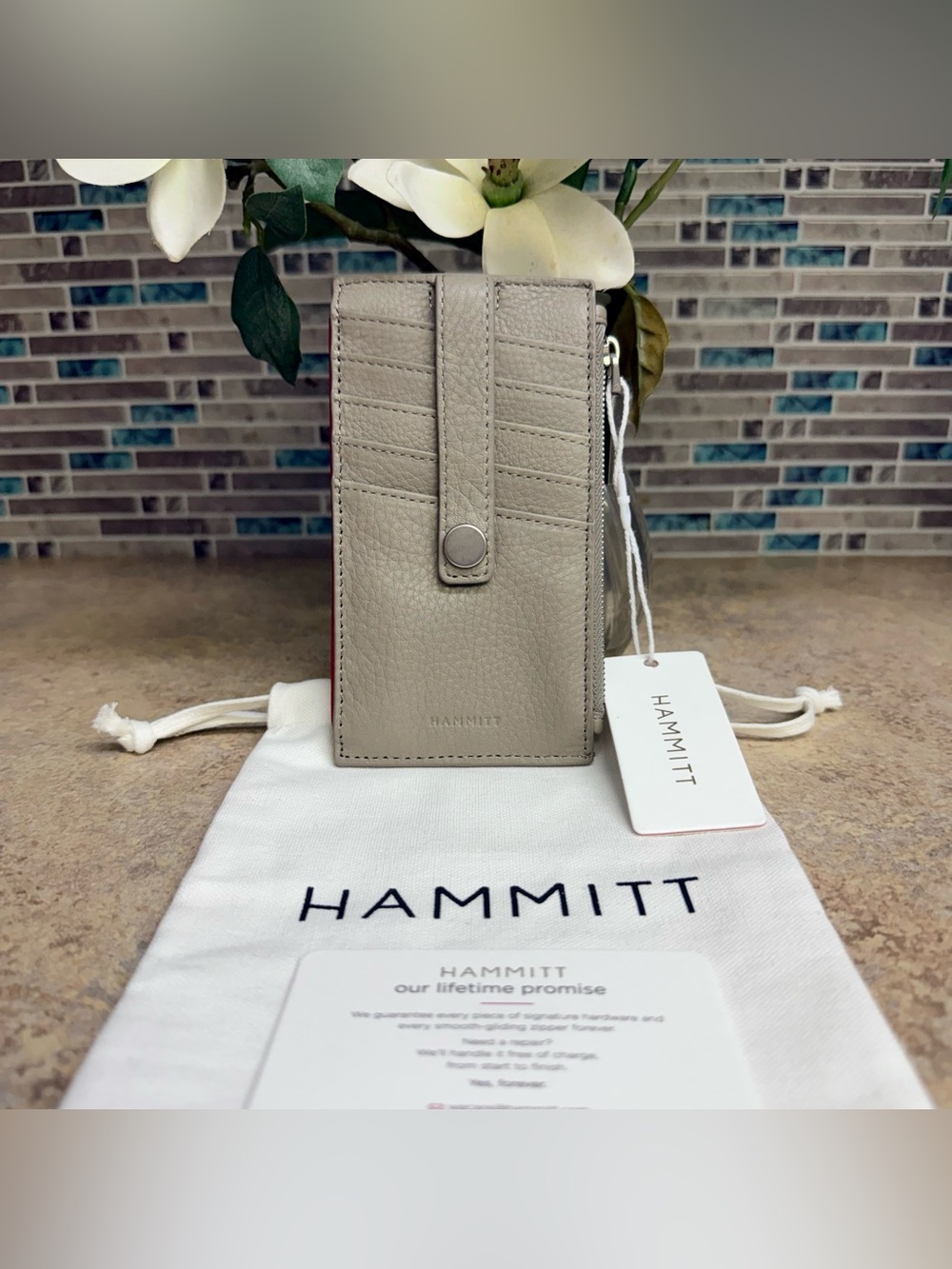 NWT Hammitt 210 West Pewter Pebbled wallet